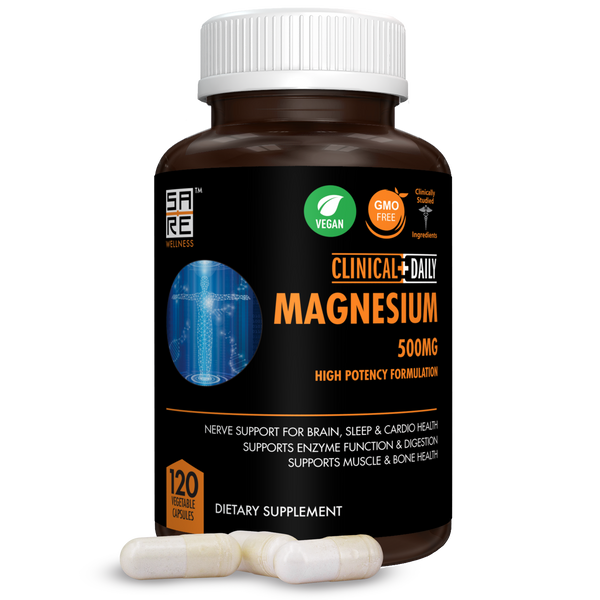 CLINICAL DAILY Pure Magnesium Citrate Capsules High Potency 500mg with SaRe Wellness