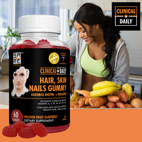 Image of CLINICAL DAILY Biotin Gummies for Hair Skin and Nails with Collagen and Silica for Sheen and Shine.