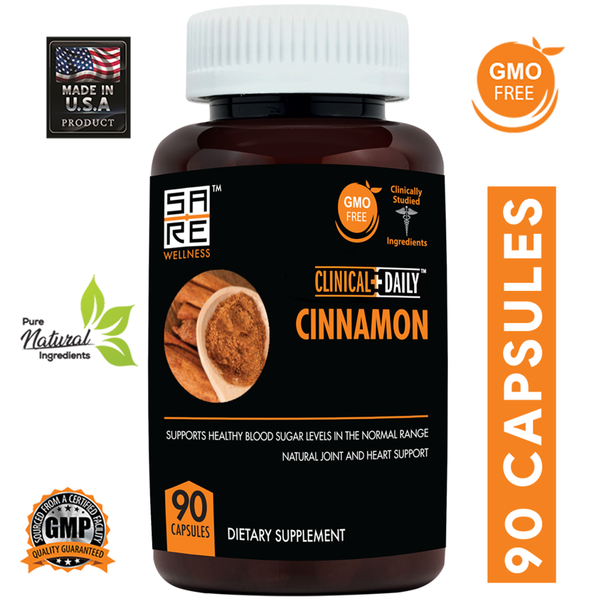 CLINICAL DAILY Cassia Cinnamon Supplement, Appetite Suppressant, 90 Ct SaRe Wellness