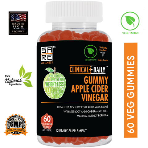 Image of CLINICAL DAILY Apple Cider Vinegar Gummies. Gluten Free Gummies for Women and Men Support Immune Function and Healthy Metabolism from SaRe Wellness - Where Healthy Families Thrive