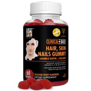 CLINICAL DAILY Biotin Gummies for Hair Skin and Nails with Collagen and Silica for Sheen and Shine.