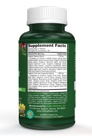 Image of CLINICAL DAILY Raw Power Greens Organic USDA Tablets