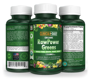 CLINICAL DAILY Raw Power Greens Organic USDA Tablets