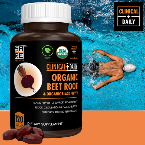 CLINICAL DAILY USDA Organic Beet Root Powder Tablets for Fast Dissolution