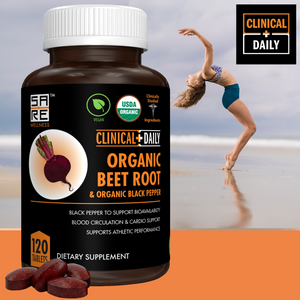 CLINICAL DAILY USDA Organic Beet Root Powder Tablets for Fast Dissolution