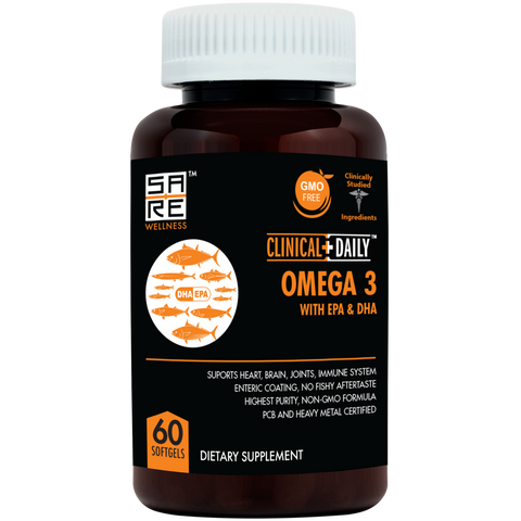 Image of CLINICAL DAILY Vegan Omega 3-6-9 + DHA Gummy OR SOFTGEL Form Omega + EPA + DHA Liquid Fish Oil from CLINICAL DAILY by SaRe Wellness