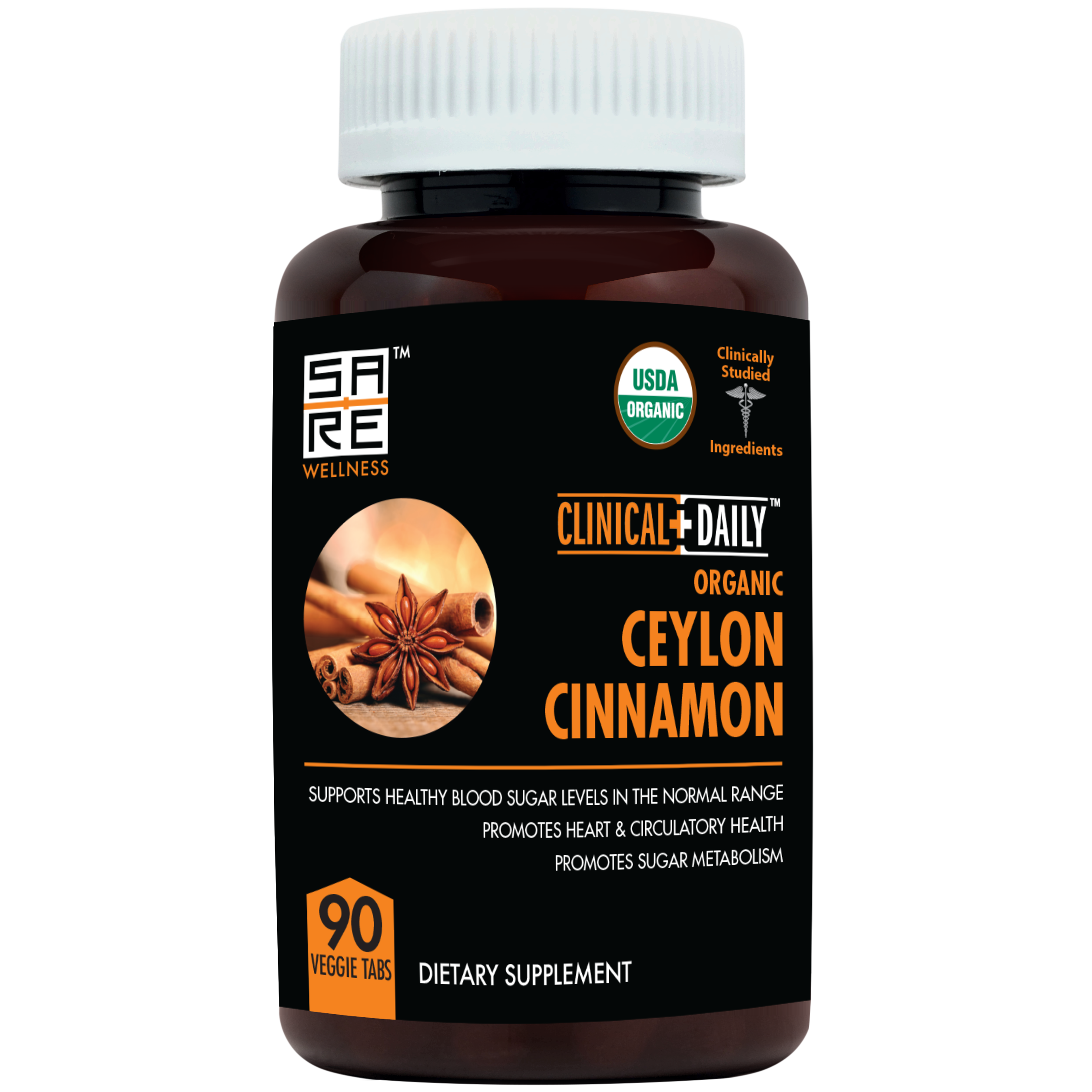 CLINICAL DAILY Organic Ceylon Cinnamon Supplement Appetite Suppressant