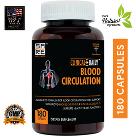 CLINICAL DAILY Blood Circulation Supplement. Herbal Varicose Vein and Fatigue Support