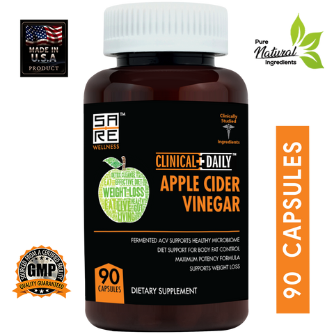 Image of CLINICAL DAILY Apple Cider Vinegar Supplement for Gut Cleanse and Weight Loss, 90 ct from CLINICAL DAILY by SaRe Wellness