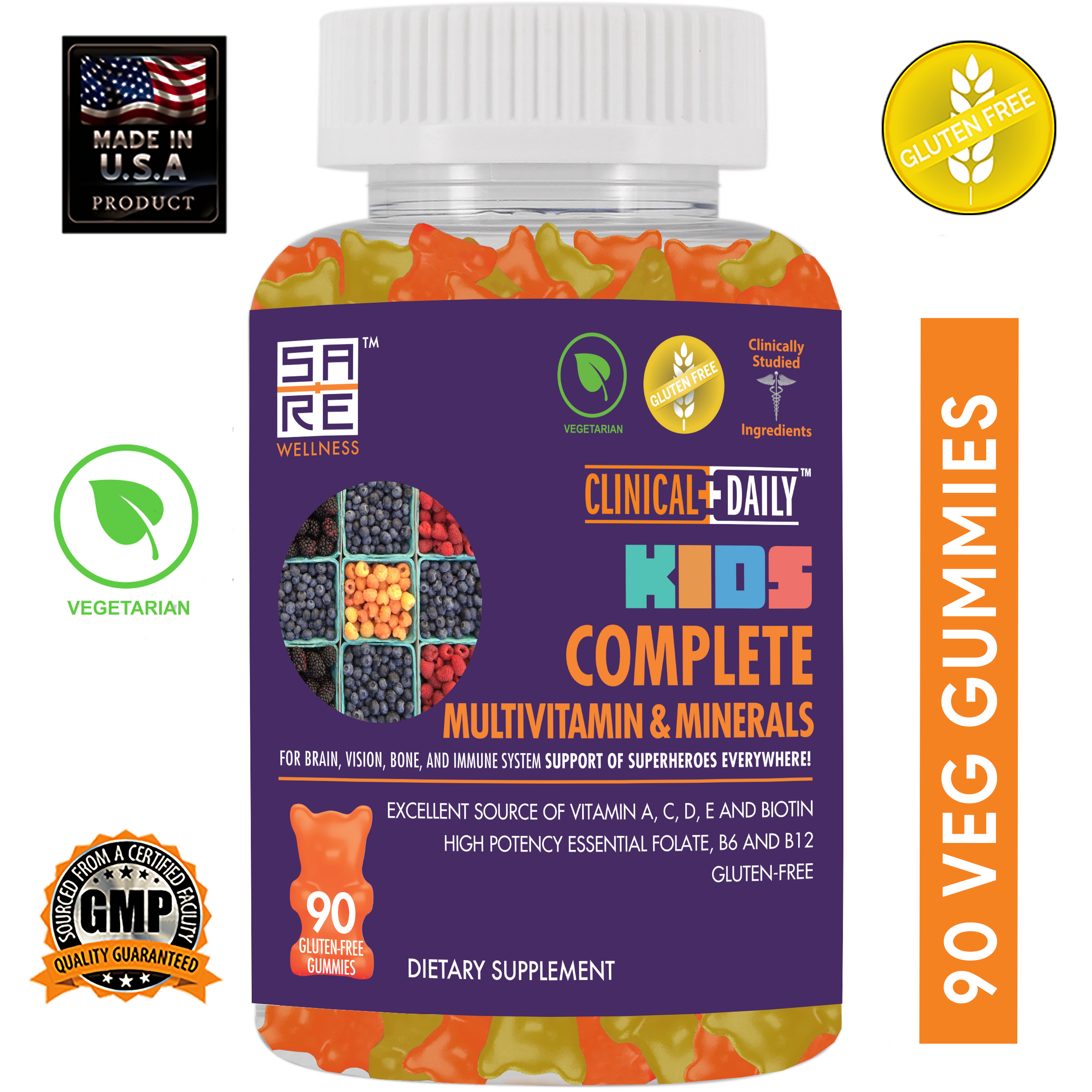 CLINICAL DAILY COMPLETE Kid's Gummy Multivitamins and Minerals from CLINICAL DAILY by SaRe Wellness